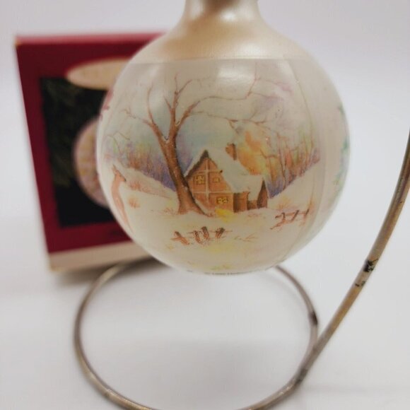 Vintage Hallmark Keepsake Ornament Grandparents Glass 1995 Warm hearts with Love - Picture 4 of 6